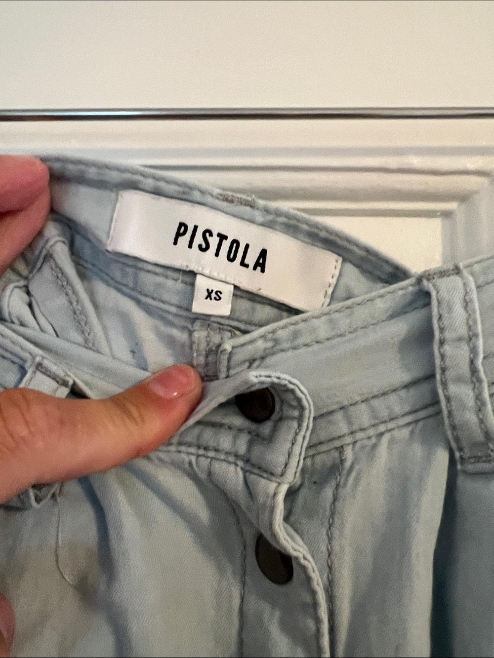 Pistola XS Lightweight Denim Cotton Light Wash Button-Front Maxi Skirt - Picture 2 of 3